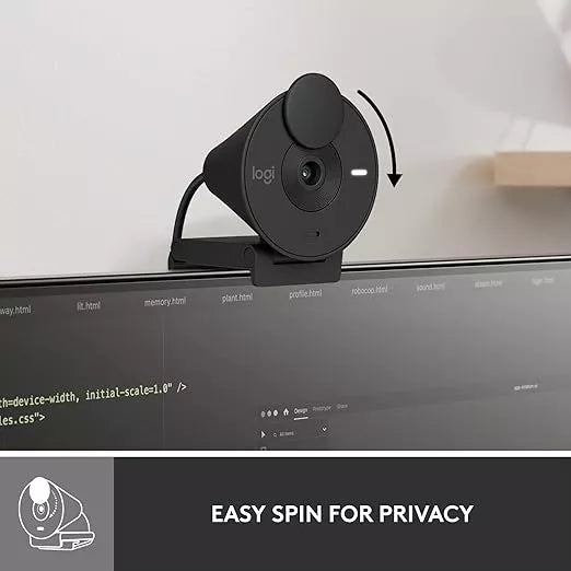 Webcam Logitech Brio 300 Full Hd Micrófono Integrado Negro