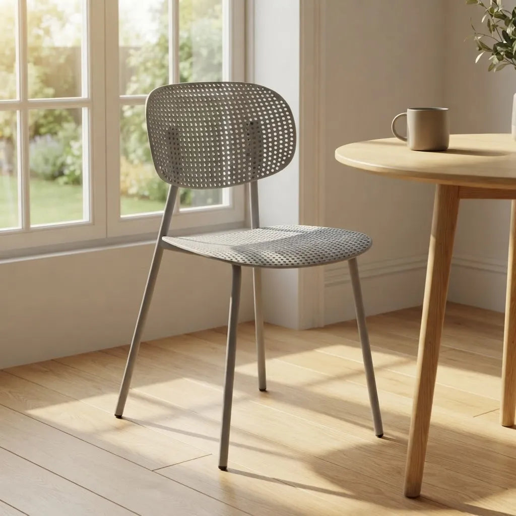 Silla De Comedor Gris Mate Metal/polipropileno Premium®