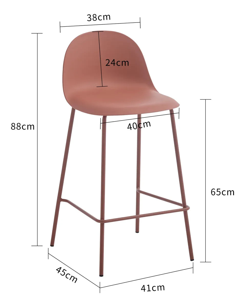Taburete Minimalista Polipropileno/hierro Terracota Mate®