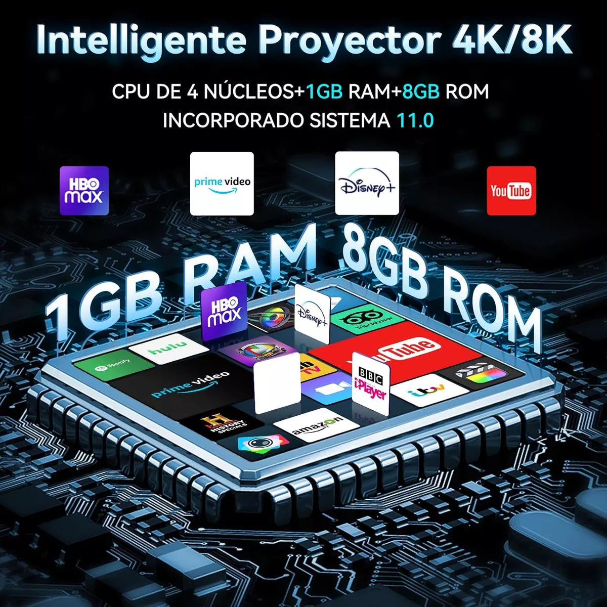 Proyector Mini Jr Proyector Profesional Hy300 8000lm Blanco 220v