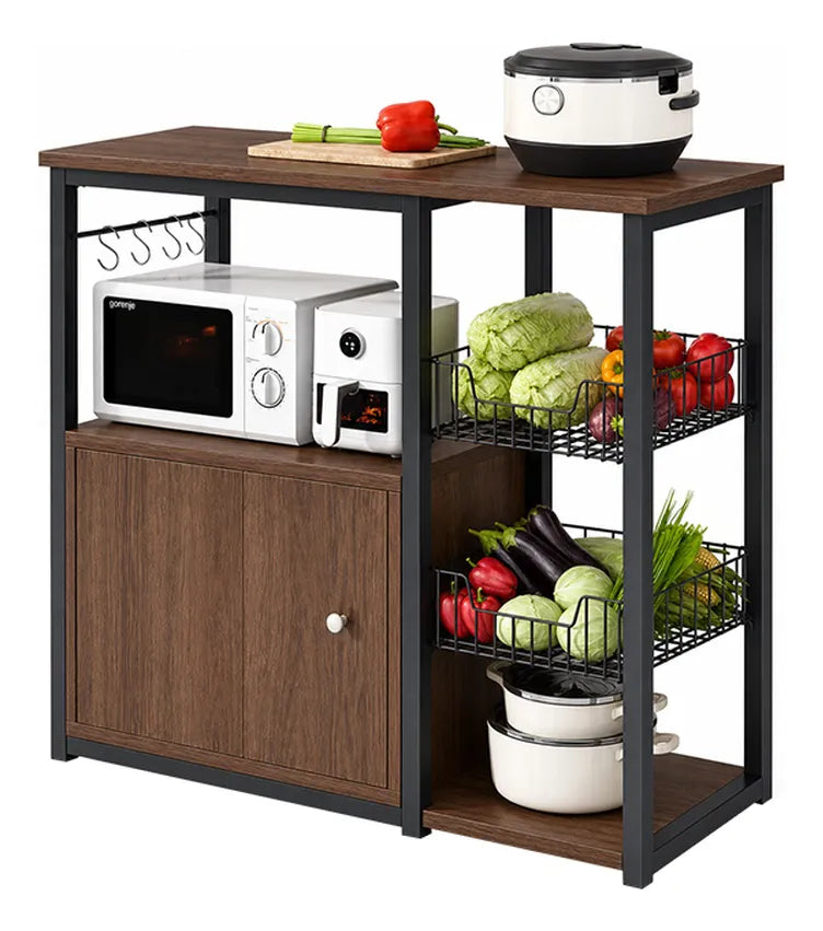 Organizador Multiuso De Cocina Premium Metal Madera Marrón®