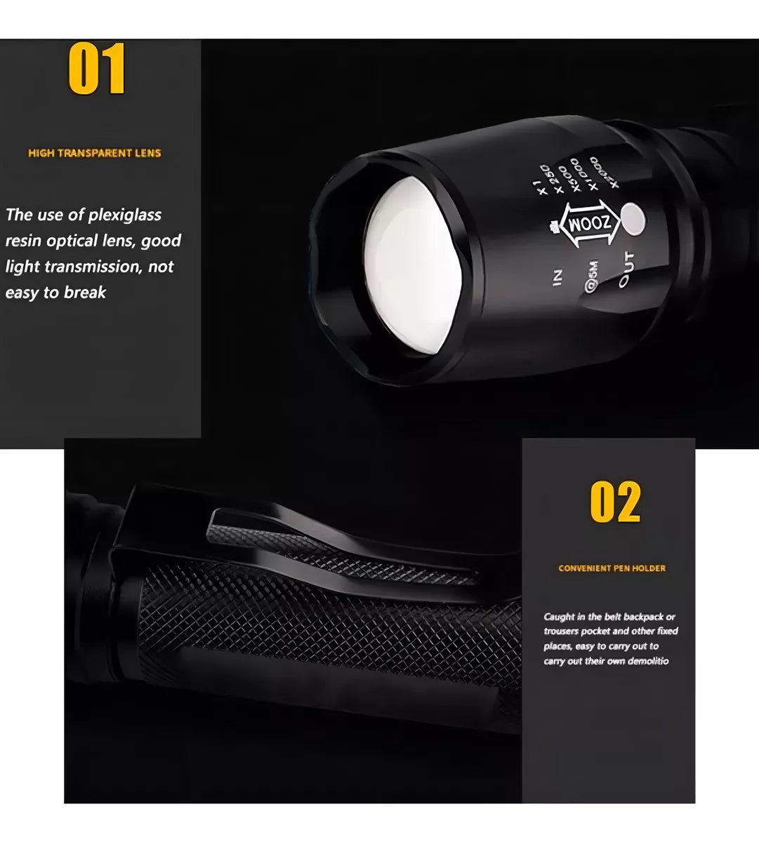 Linterna Táctica Led Wlxy Br-9000, 16500 W, 46000 Lm, Completa Con 2 Baterías De 5200 Mah Y Cargador Bivolt