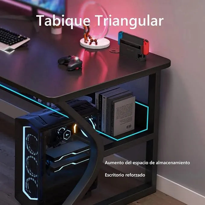 Escritorio Gamer Madera Mdf/patas Metálicas Premium®