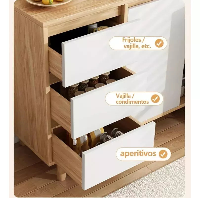Mueble Organizador Alacena 3 Cajones 2 Puertas 100x30x80cm®