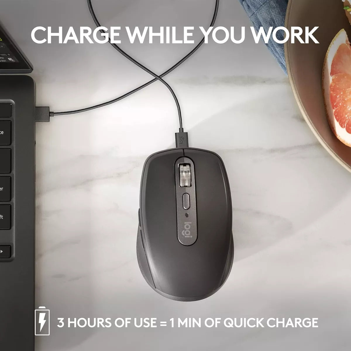 Mouse Logitech Inalámbrico Mx Anywhere 3 Negro 6 Botones