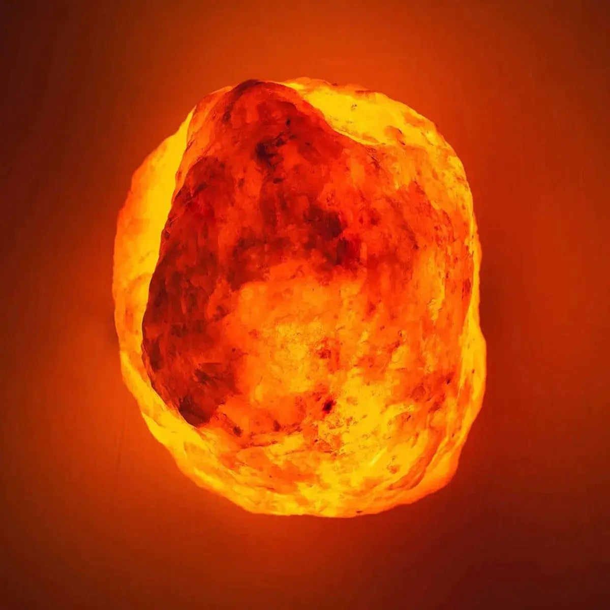 Lámpara Piedra Rústica De Sal Himalaya Base De Madera®