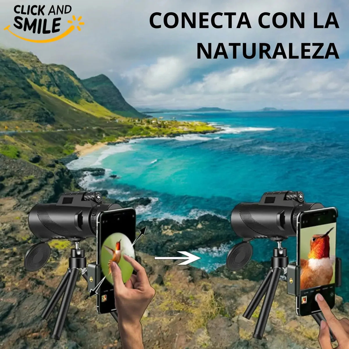 Monocular 80x100 Telescopio Alta Potencia Camping Vision Nitida con Tripode para celular ®