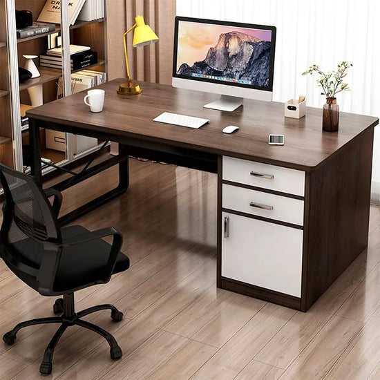 Escritorio Oficina Premium 3 Cajones Madera Y Metal®