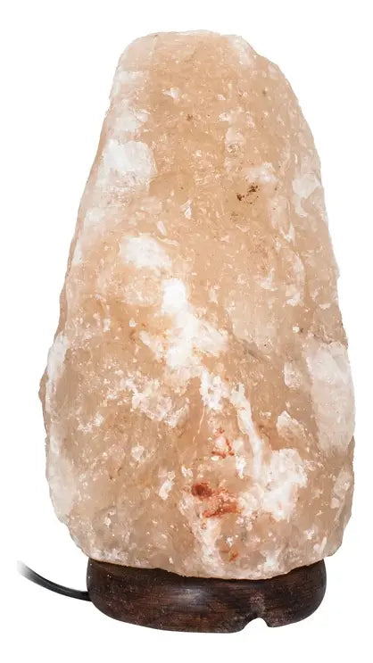 Lámpara Piedra Rústica De Sal Himalaya Base De Madera®