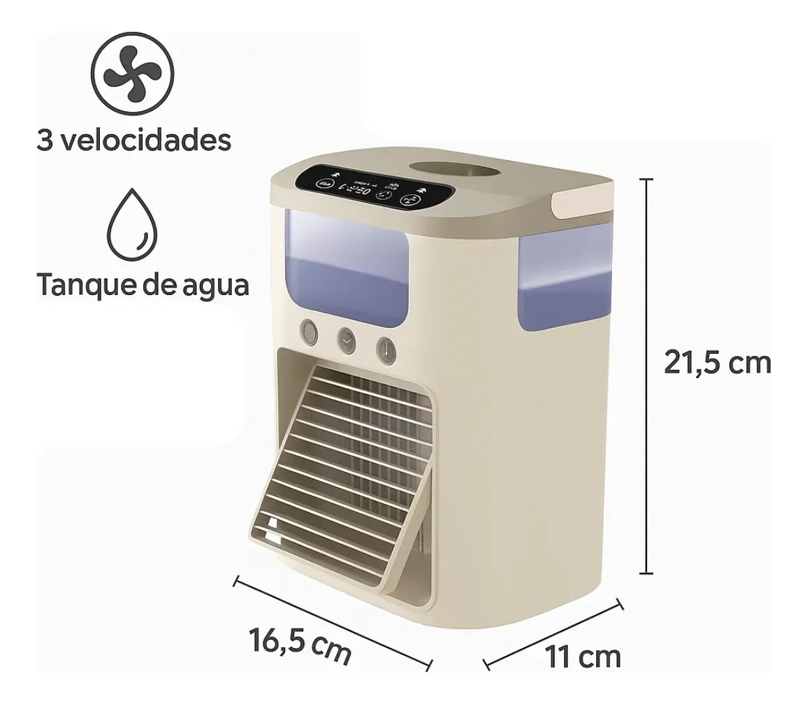 Enfriador Portátil Con Agua Hielo Mini Con Luz Led Práctico®