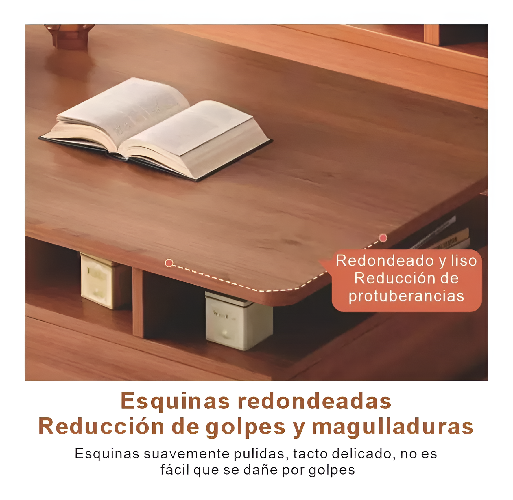 Mesa Ratona 120x60x42cm 2 Cajones Color Claro Caoba Mdf®