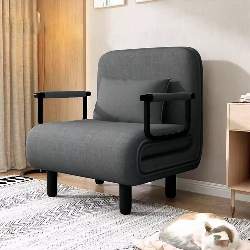 Sofá Cama 1 Cuerpo Gris Plegable Con Almohadón 60x68x85cm®