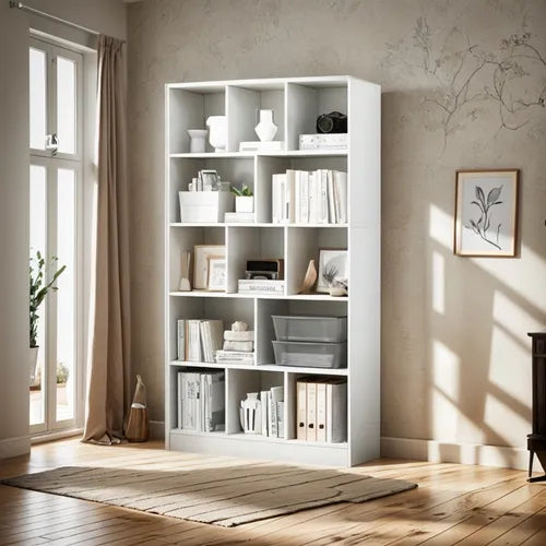 Biblioteca Librero Multifunción Minimalista Mdf Blanco®