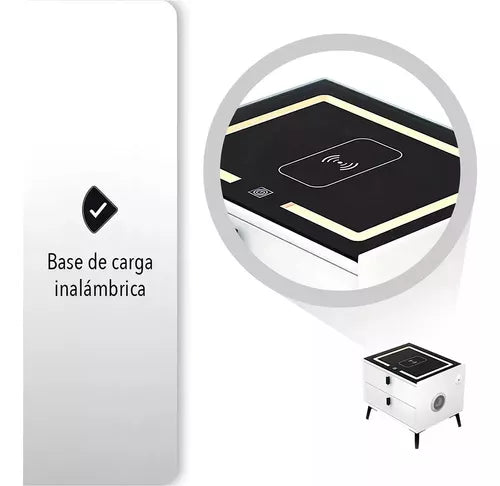 Mesa Moderna De Luz Noche Inteligente Led, Parlantes 50x40x60cm®