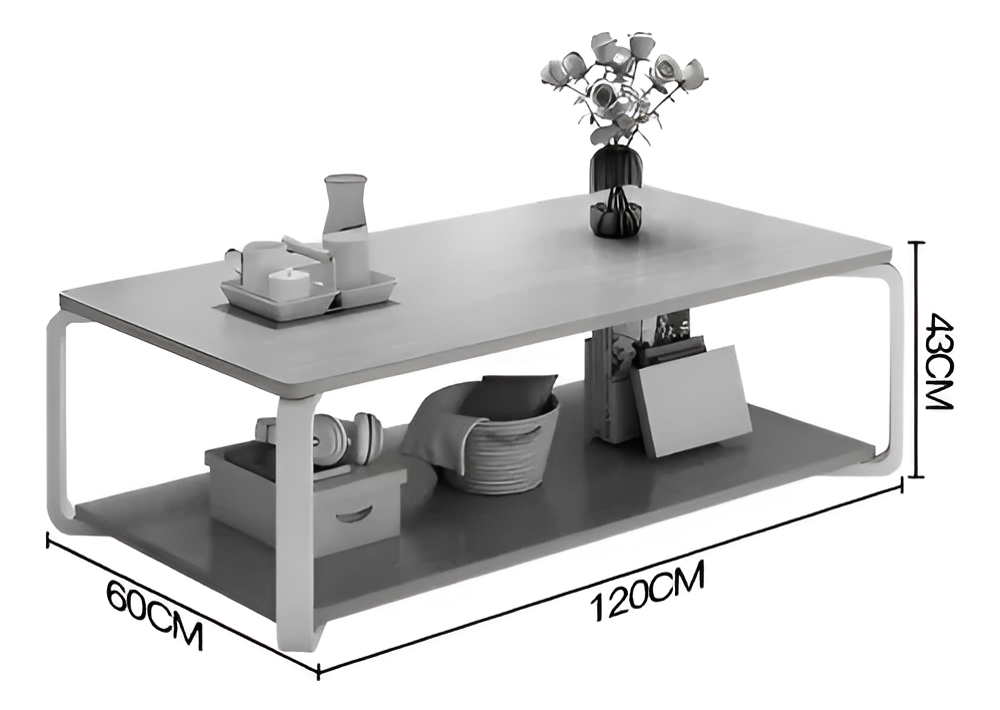 Mesa Ratona 2 Niveles Nórdica Rectangular Madera Y Acero®