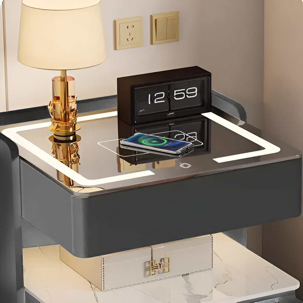 Mesa De Luz Moderna Con Sensor De Luz Led Carga Inalámbrica®