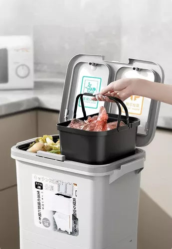 Cesto De Basura Práctico 2 Niveles Con Cajón Y Ruedas 38l®