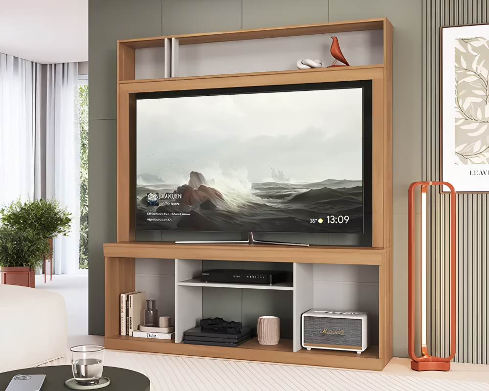 Rack Modular Con Panel Para Tv Calidad Premium 4 Estantes®