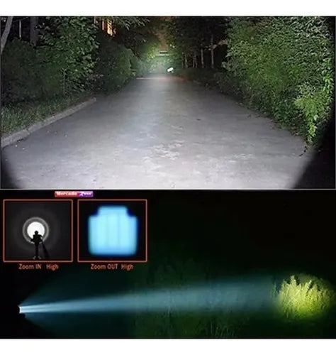 Linterna Táctica Recargable 3 Funciones Camping Luz Blanco®