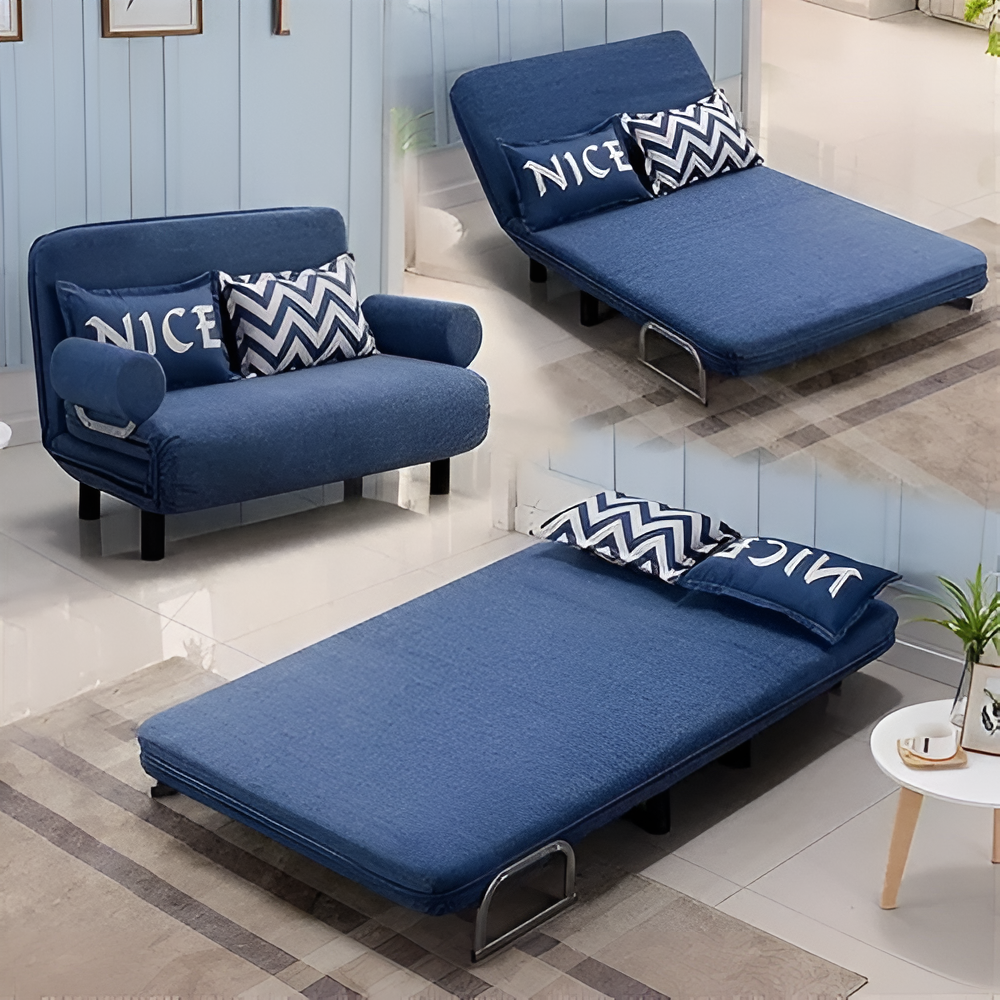Sofá Cama 2 Cuerpos Reclinable Posa Brazos Color Gris®