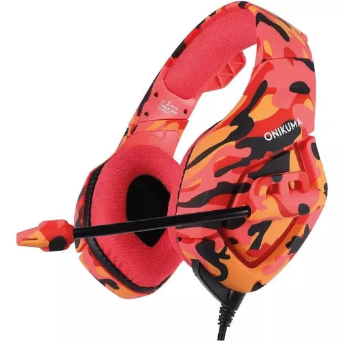 Auricular Onikuma Gamer Profesional Camuflado Rojo K1-b®