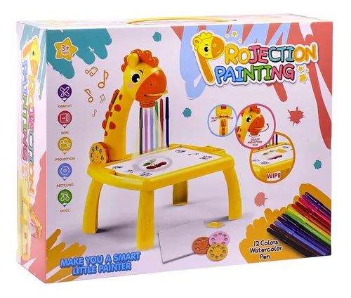 Mesa Pizarra Proyectora Para Dibujar Niños Jirafa Amarillo®