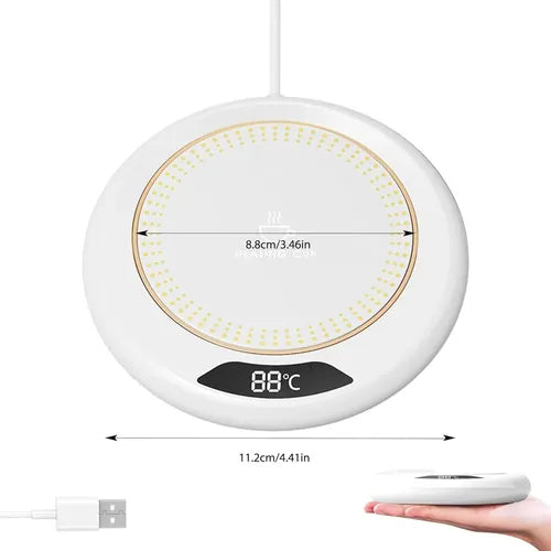 Base Calentadora Para Taza De Café, Te O Líquidos Usb 220v Color Blanco®