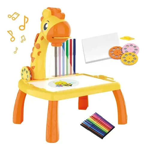 Mesa Pizarra Proyectora Para Dibujar Niños Jirafa Amarillo®