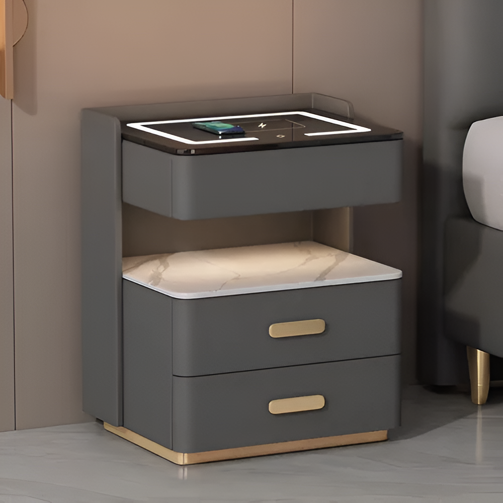 Mesa De Luz Moderna Con Sensor De Luz Led Carga Inalámbrica®