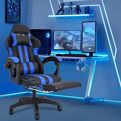 Silla Gamer Reclinable Reforzada Con Posa Pie Y Almohadones®
