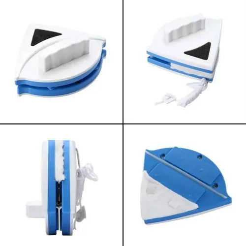 Limpiavidrios Practico Magneticos Triangular Azul Premium®