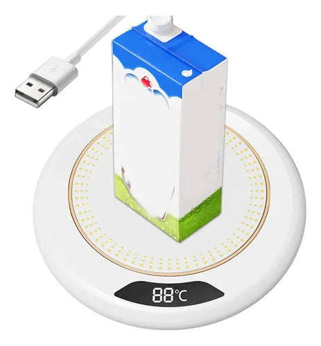 Base Calentadora Para Taza De Café, Te O Líquidos Usb 220v Color Blanco®