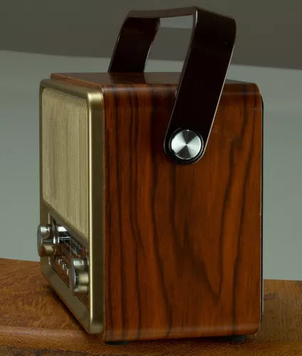 Radio Portátil Retro Am Fm Bluetooth Batería Madera Vintage®