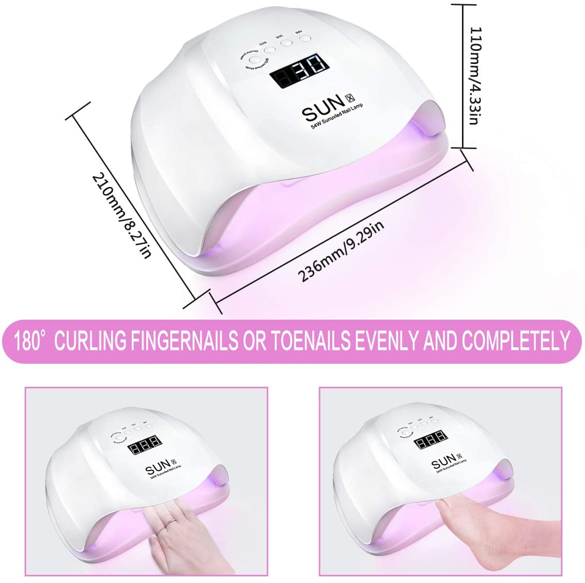 Lampara Uv Para Secado De Uñas 54w Sun