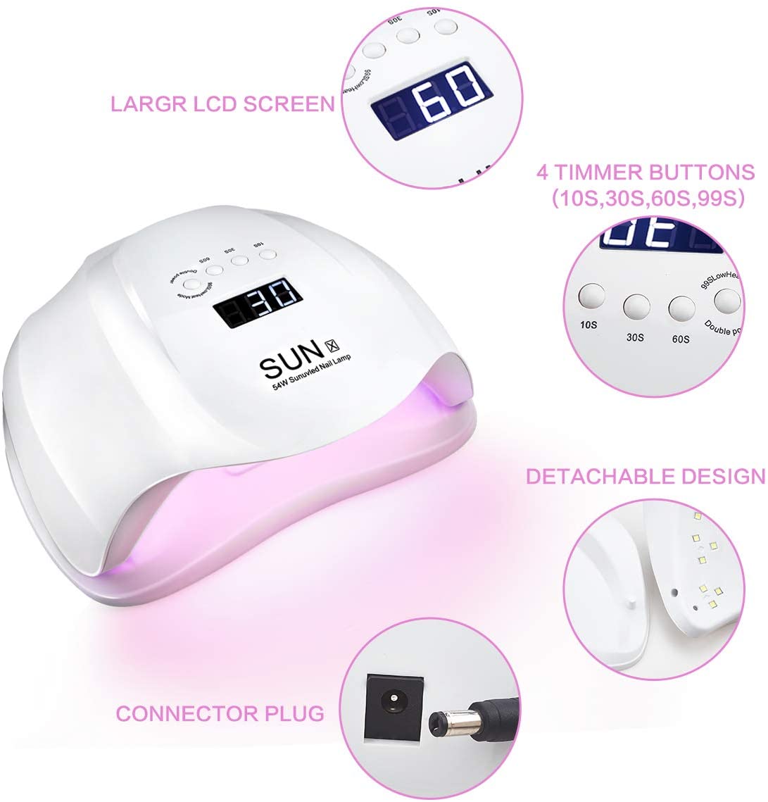 Lampara Uv Para Secado De Uñas 54w Sun