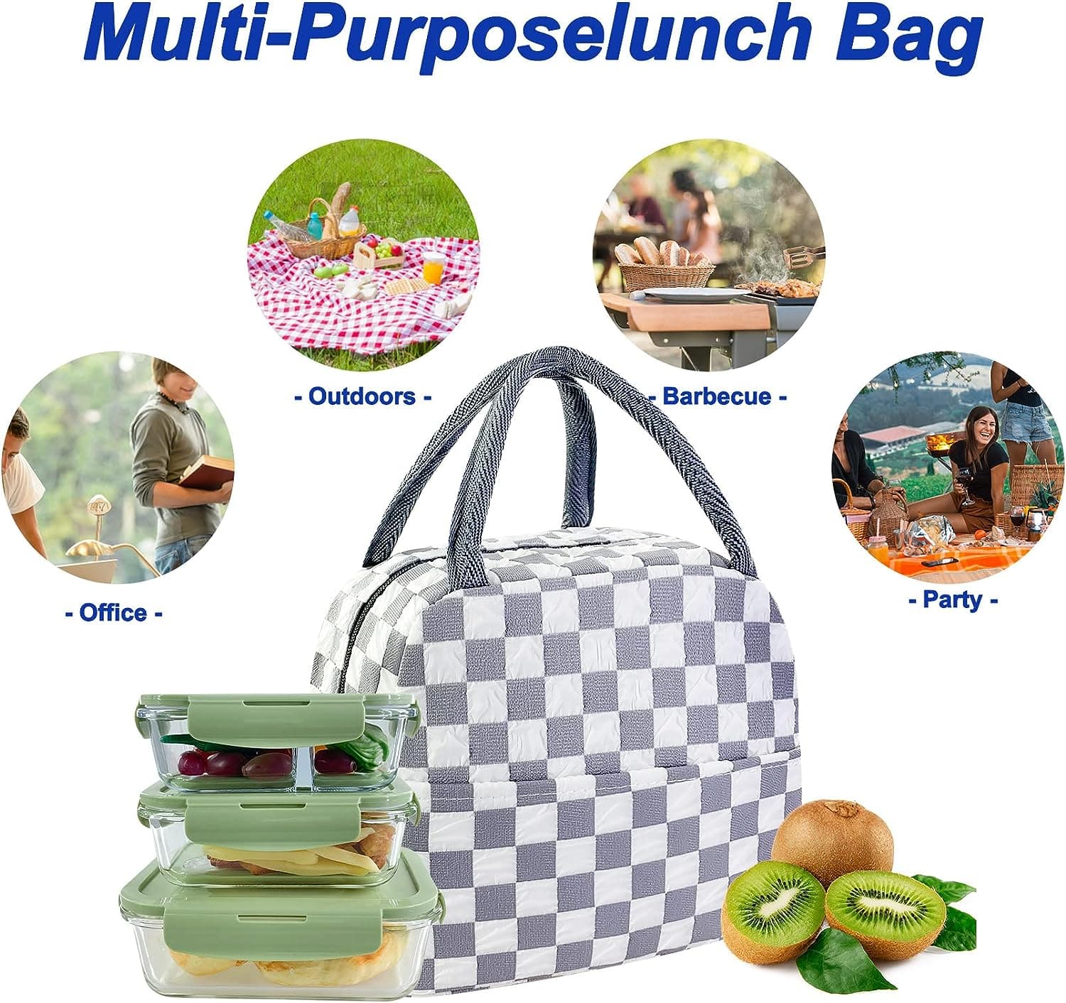 Lunchera Pro Almuerzo Unisex Aislante Diseño Ajedrez 6.5l®