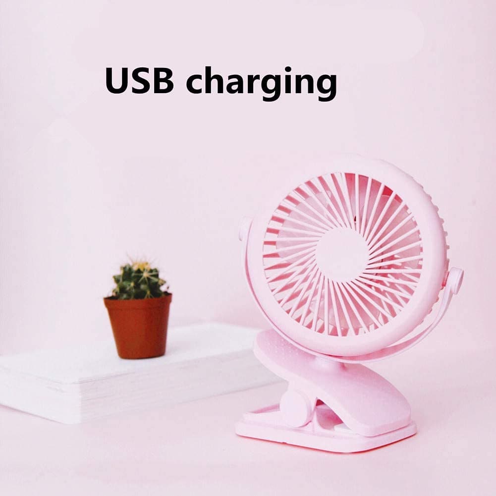 Mini Ventilador Usb Con Clip Recargable Portátil Para Mesa