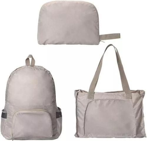 Mochila Bolso Impermeable Plegable 2 En 1 Portátil 25l