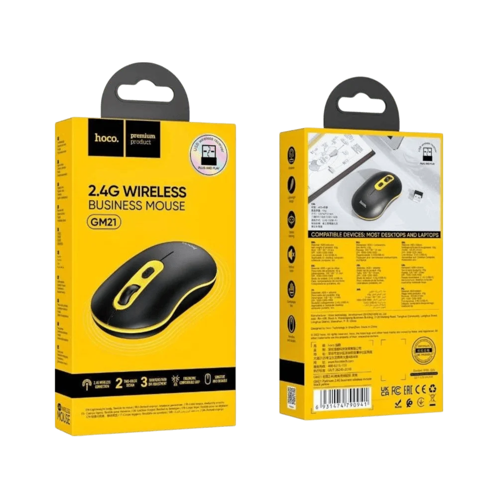 Mouse Inalámbrico Ergonómico Usb Hoco Gm21 2.4g Pro®