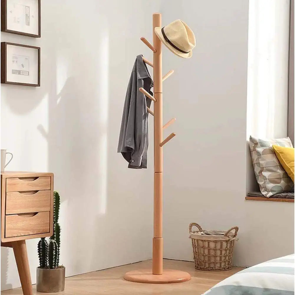 Perchero Madera Bambu De Pie 165x35cm Color Claro