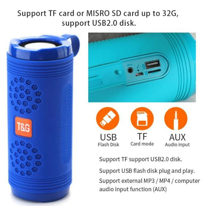 Parlante T&g 617 Pro Portátil Resistente Bluetooth, Fm, Sd®
