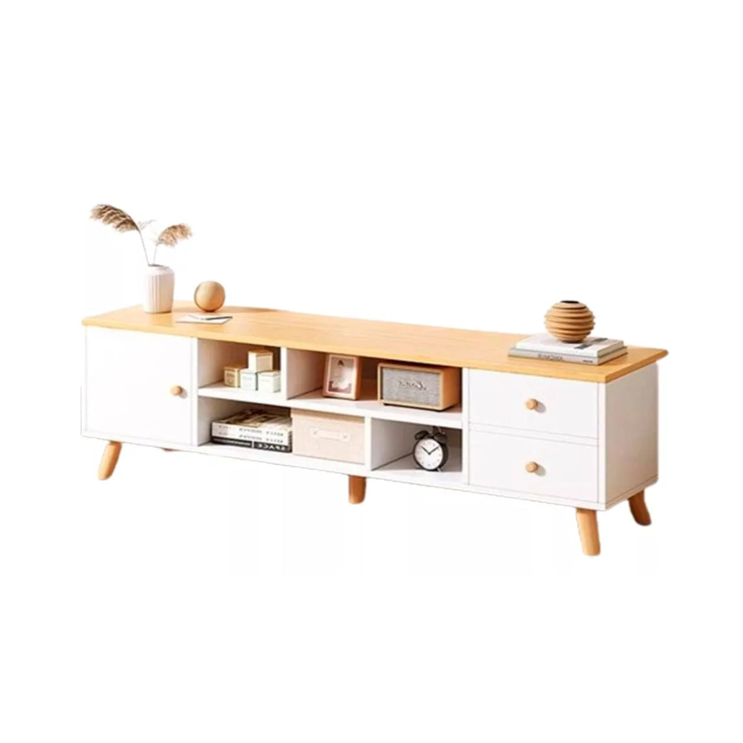 Rack Tv Madera Minimalista 3 Cajones 4 Estantes 140cm®