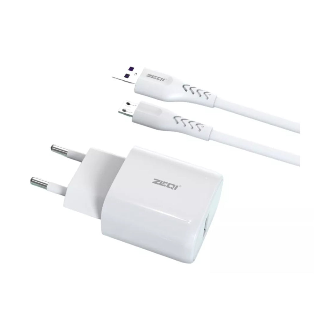 Cargador De Pared 2.4a Con Una Salida Usb + Cable Micro Usb®