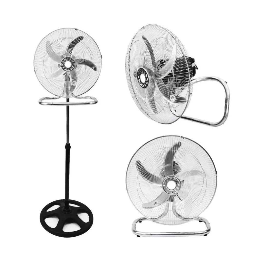 Ventilador 3 En 1 Winco W18ia Con 5 Aspas Color Plateado Estructura Color Negro, 18 De Diámetro 220v