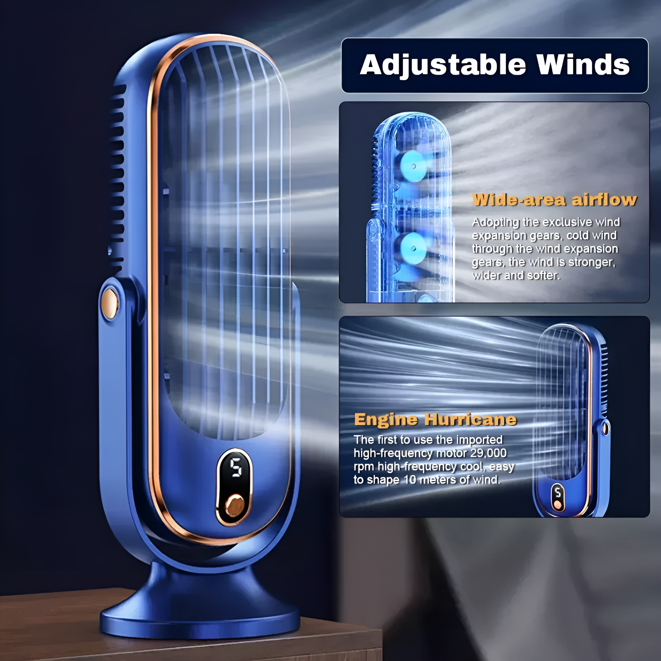 Mini Ventilador De Escritorio Usb 5w Con Doble Torre®