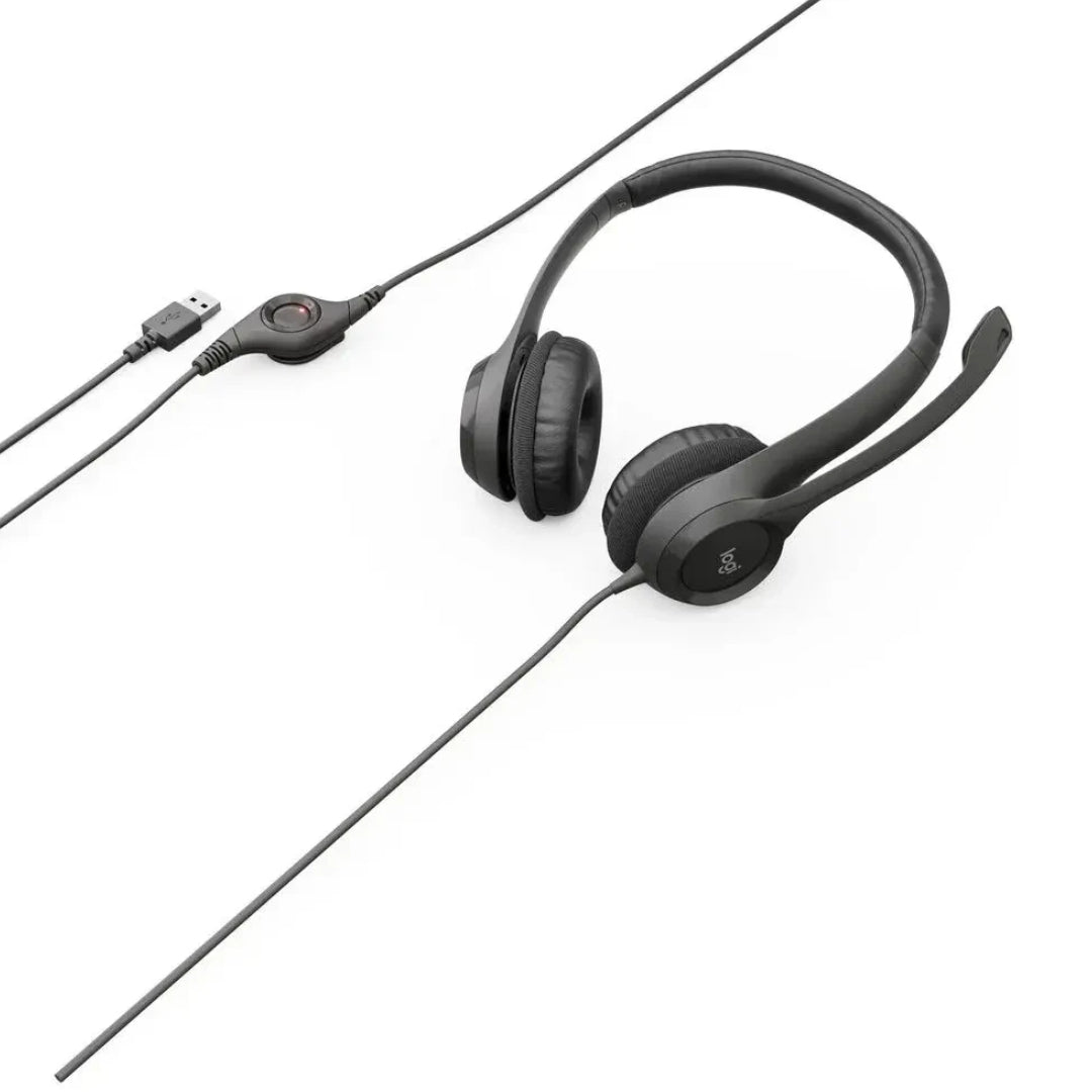 Auriculares Logitech H390 Con Micrófono Usb Color Negro