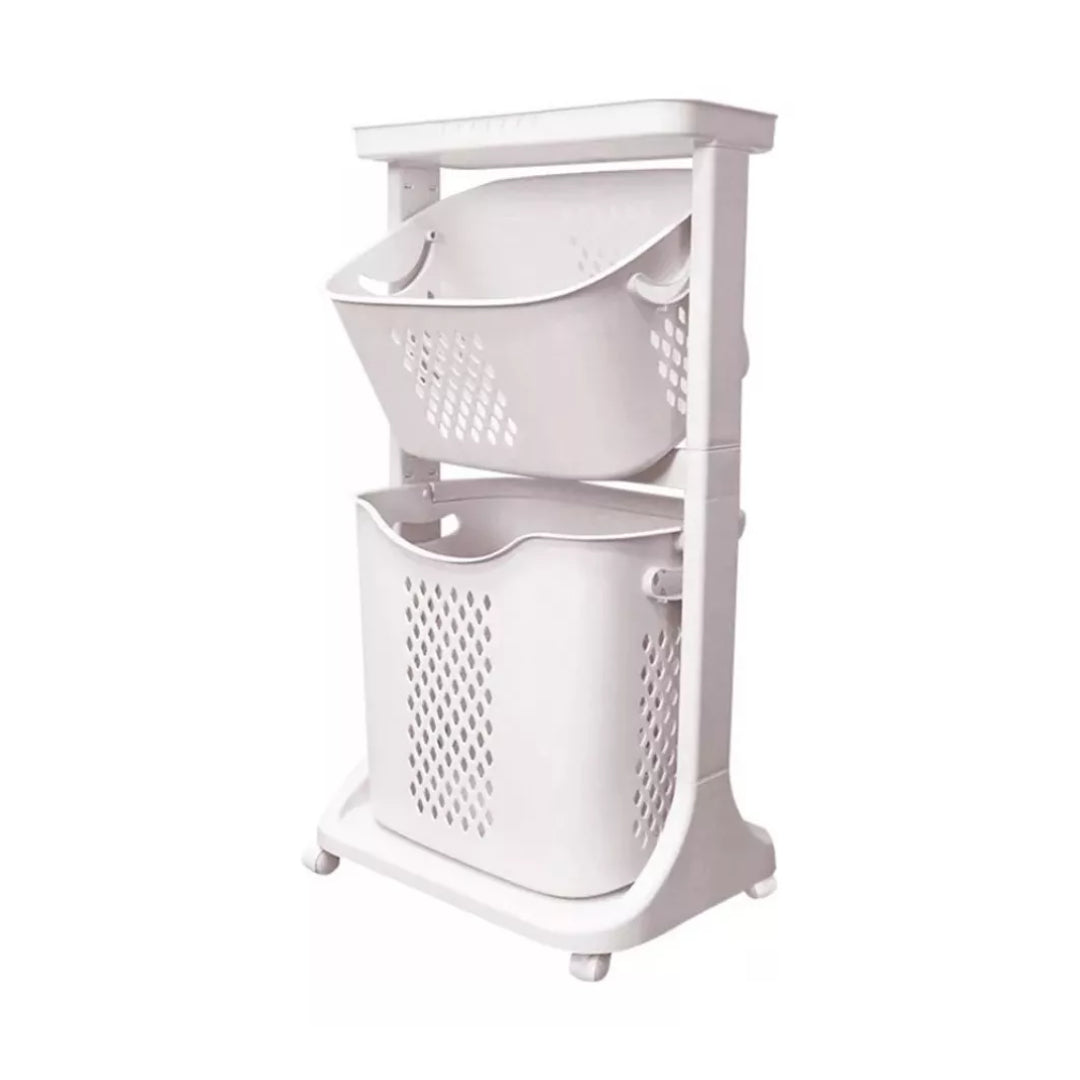 Carro Organizador 2 Cestos 3 Estante Baño Cocina Desmontable