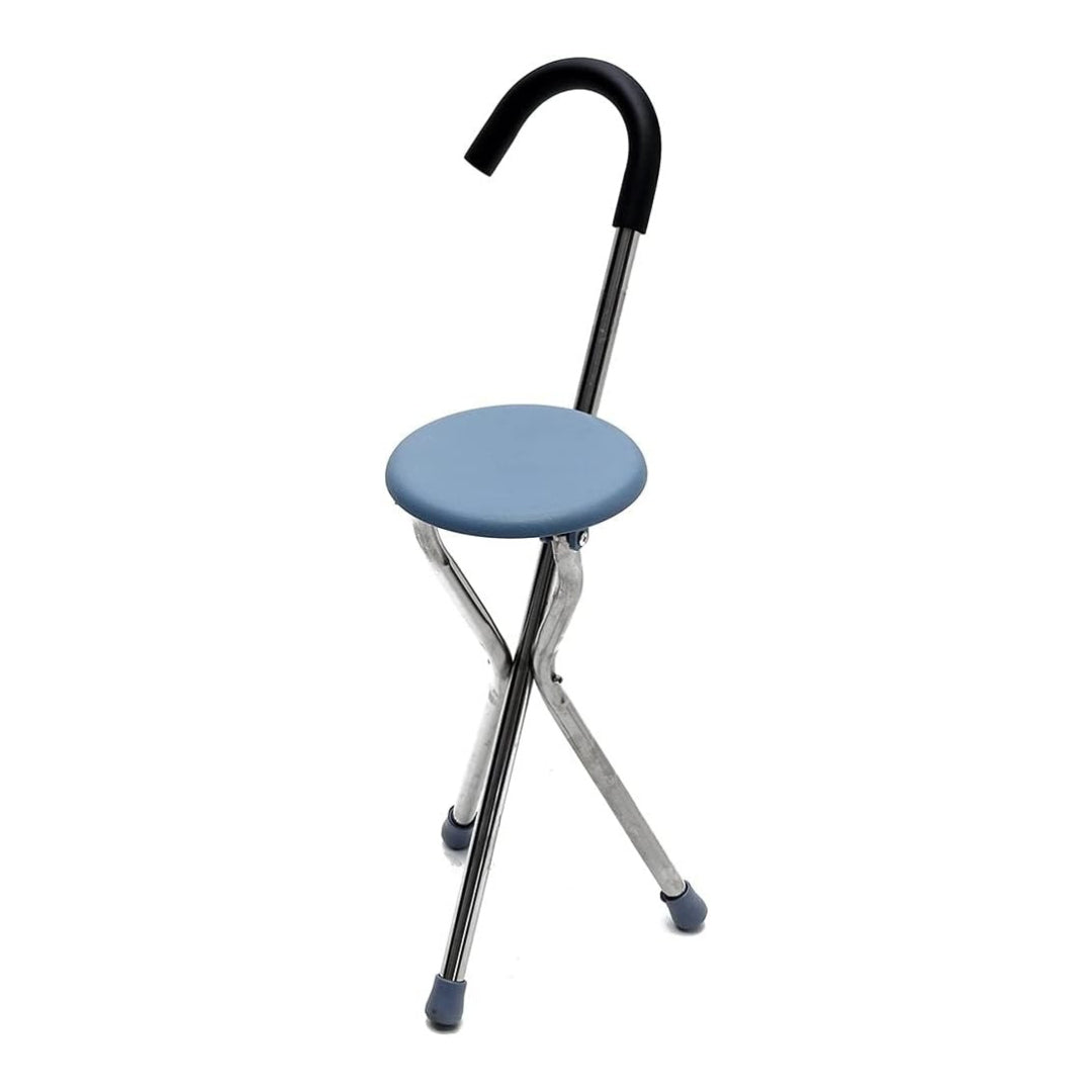 Bastón Con Asiento Plegable, 3 Apoyos Acero Inoxidable®