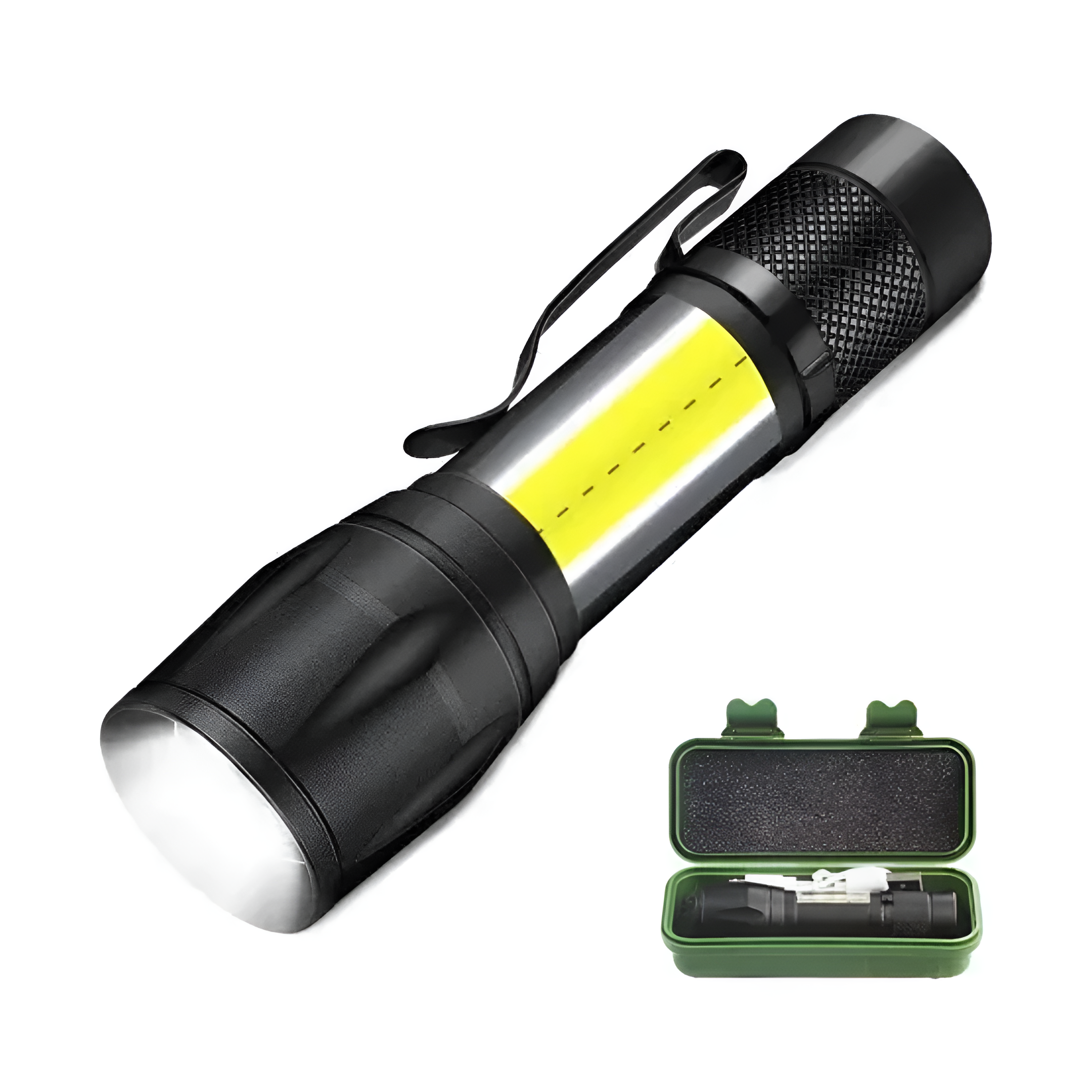Linterna Táctica Recargable 3 Funciones Camping Luz Blanco®