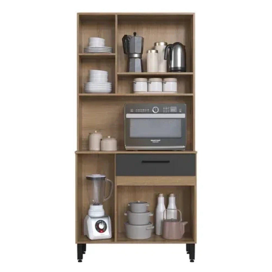 Muebles De Cocina Kit Multiuso 5 Puertas 1 Cajón 1 Estante Miel/Grafito®
